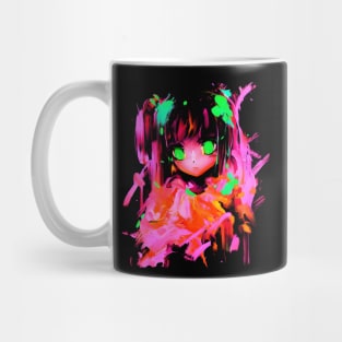 Pink Anime Girl Creepy Cute Mug